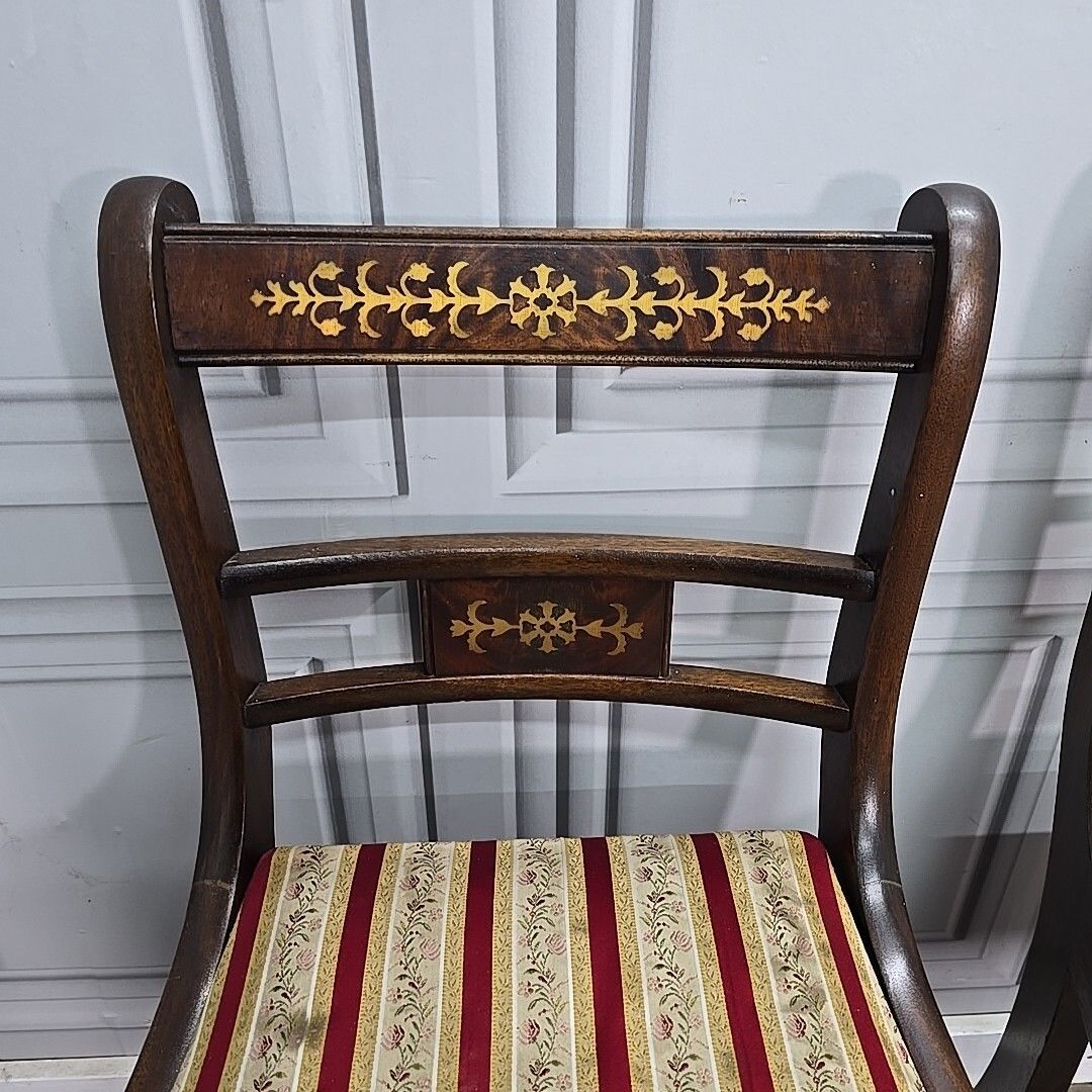 Set Of 4 Dining Chairs Antique Regency Style Sabre  Solid Wooden Rosewood ? photo Furniture