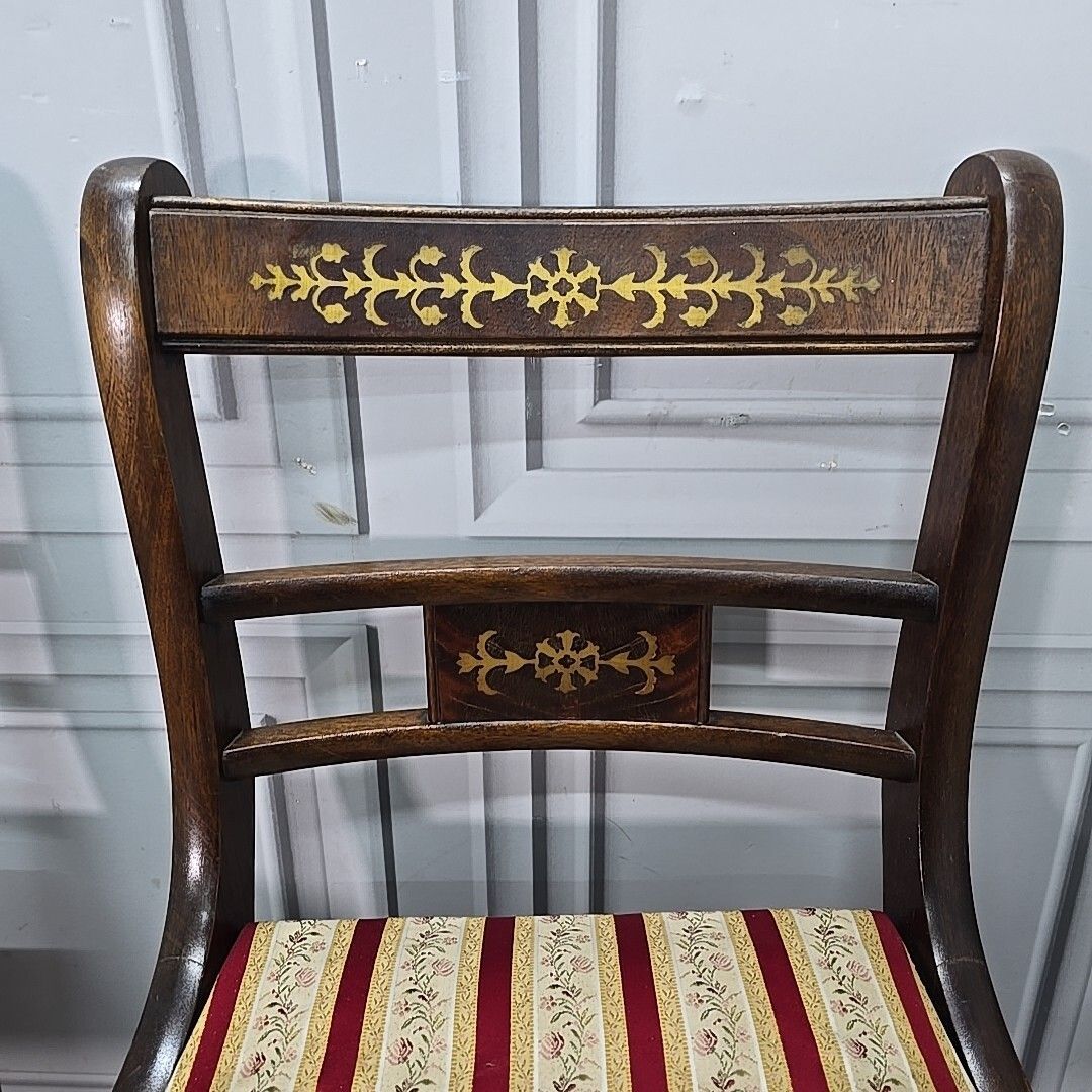 Set Of 4 Dining Chairs Antique Regency Style Sabre  Solid Wooden Rosewood ? photo vintage