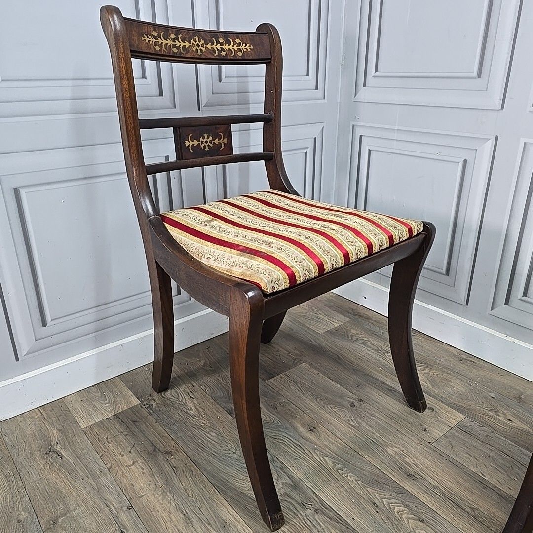 photo buy Set Of 4 Dining Chairs Antique Regency Style Sabre  Solid Wooden Rosewood ?