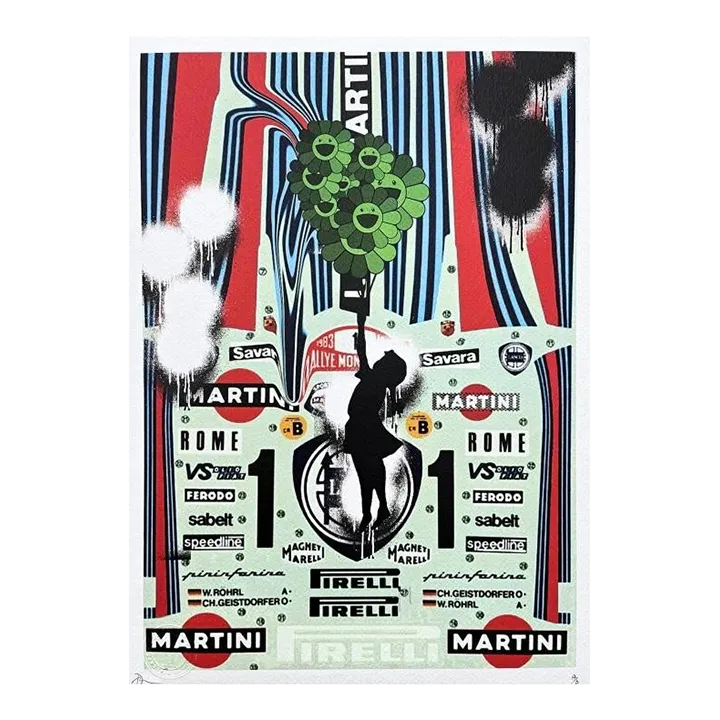 Death Nyc   Girl With Murakami Green Balloon And Martini   Limited Edition With Certificate