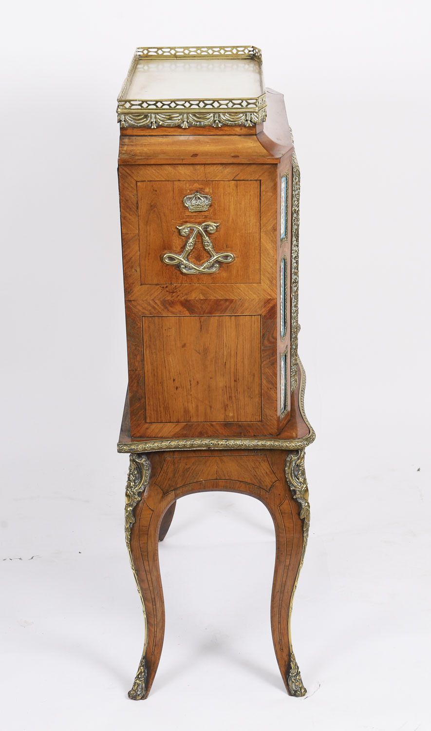 photo for sale Antique French Kingwood Ormolu Pier Cabinet Sevres Plaques 19th Century