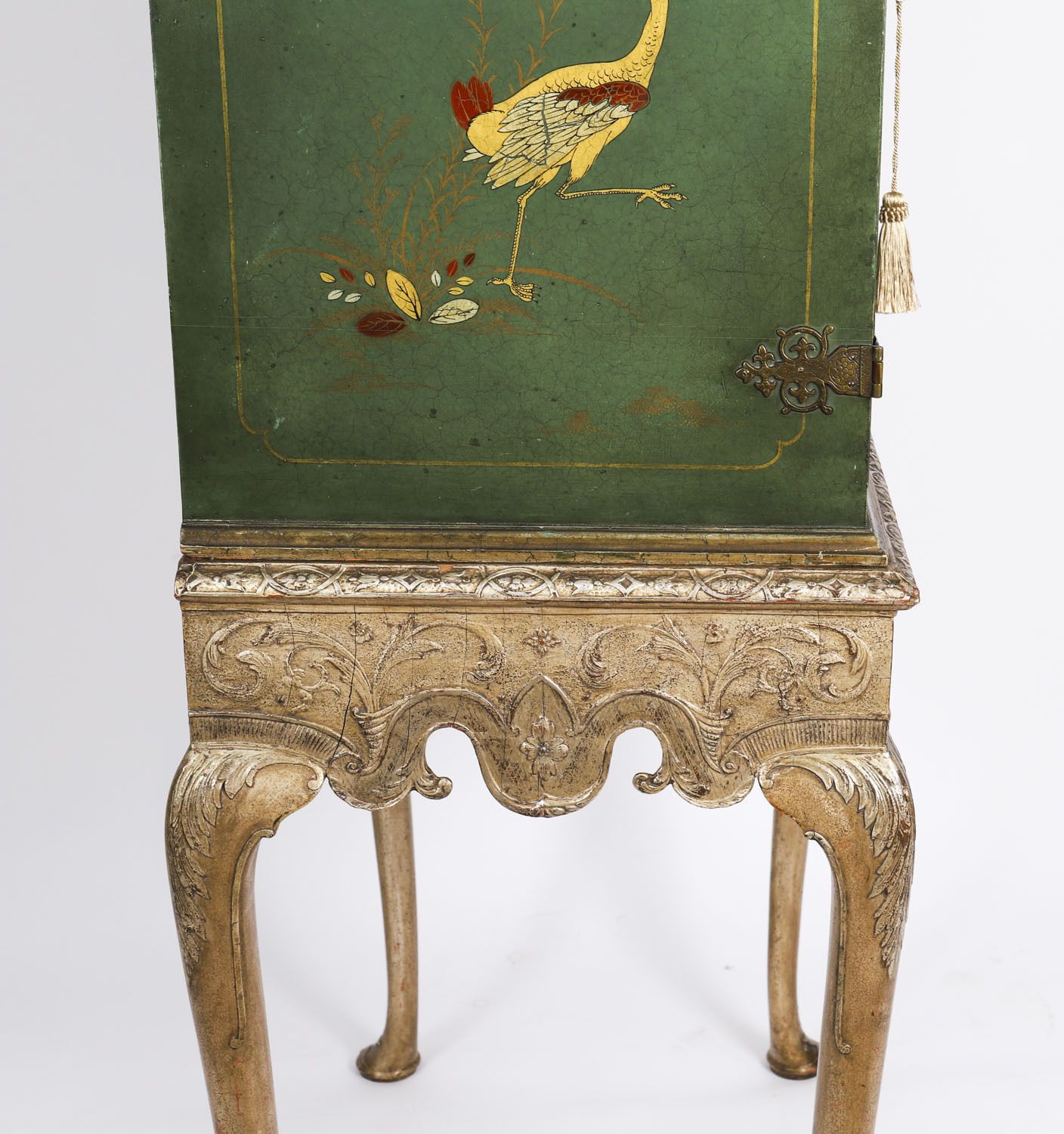 Antique Harrods Green Lacquered Cocktail Cabinet Mid 20th C photo vintage