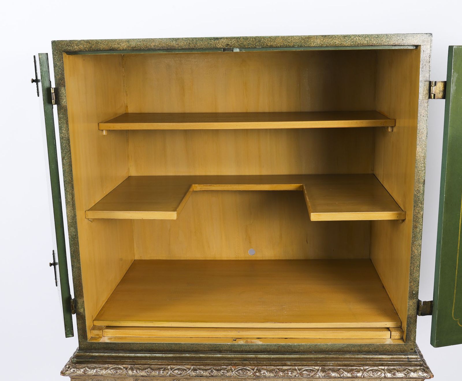 photo buy Antique Harrods Green Lacquered Cocktail Cabinet Mid 20th C