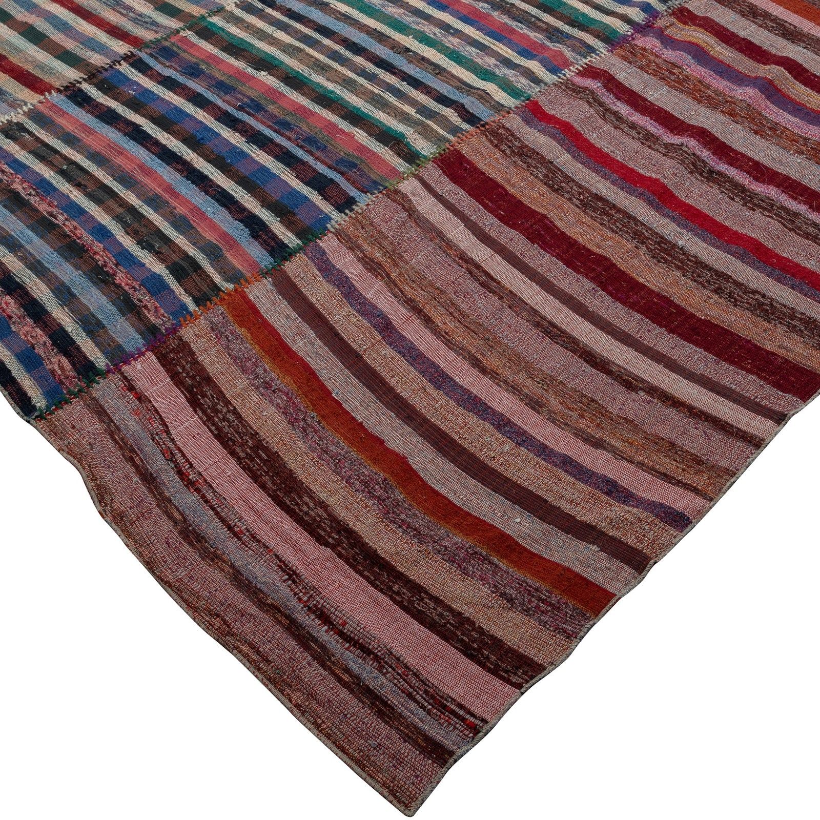 11.2x18 Ft Adjustable Oversize Rag Rug, Vintage Handmade Cotton Kilim Carpet photo 2983.0