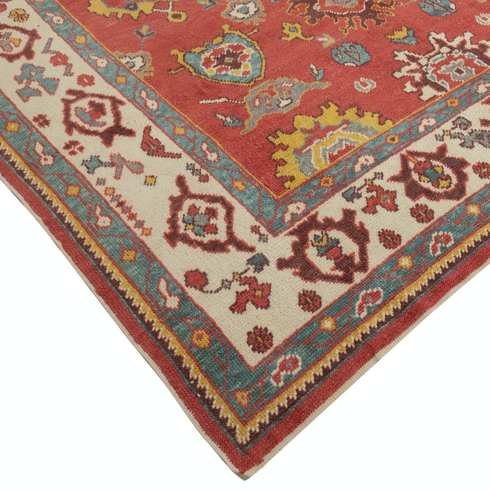 7.8x10 Ft Hand Knotted Oushak Rug, Custom Size & Colors, Red Wool Area Rug photo for sale