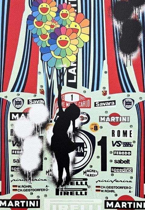 Death Nyc   Girl With Murakami Balloon And Martini   Limited Edition Reproduction Print photo furniture