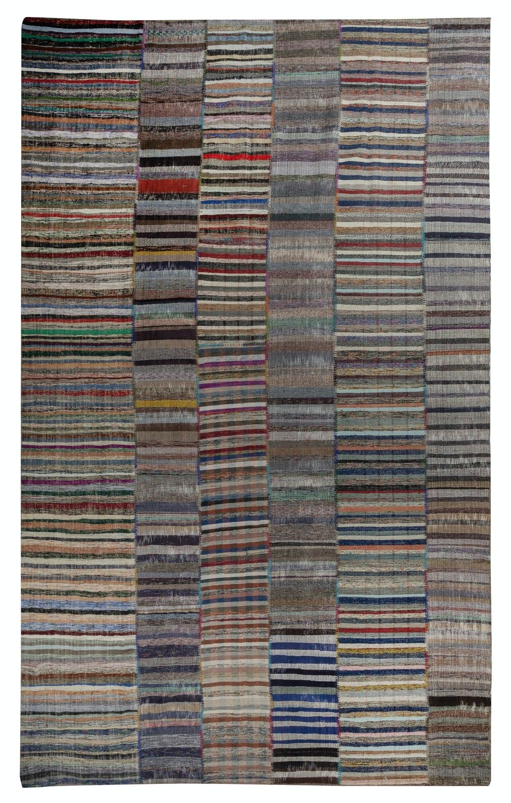 12.5x18.3 Ft Adjustable Vintage Oversize Kilim, Handmade Rag Rug, Cotton Carpet