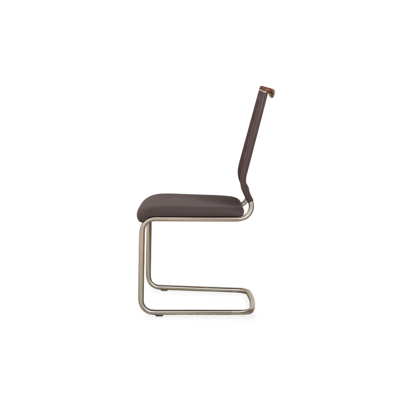 Furniture Set Of 4 Venjakob Lilli Fabric Cantilever Chairs, Grey And Brown photo