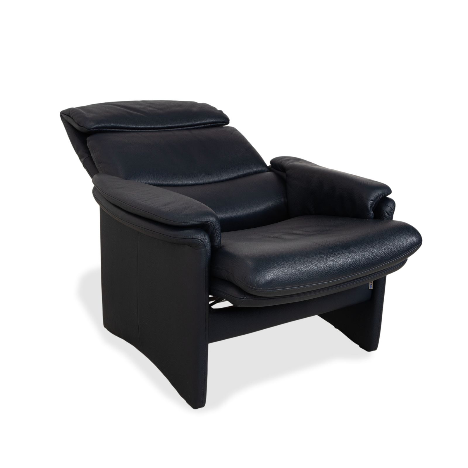 Fauteuil en cuir Erpo City bleu foncé marine, fonction manuelle photo vinterior