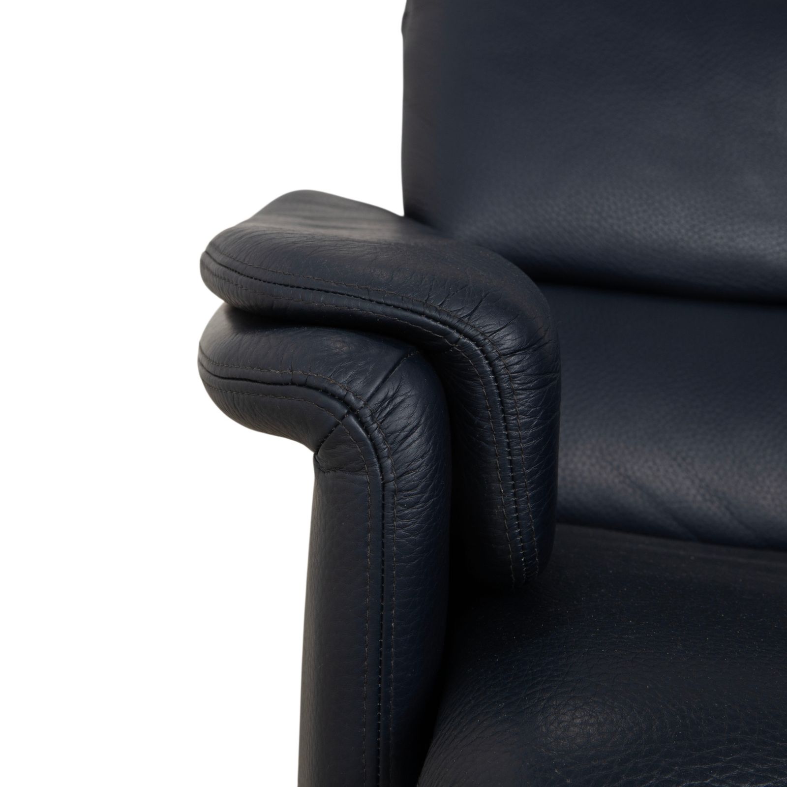 Erpo City Leather Armchair Blue Dark Blue Navy Manual Function photo vintage