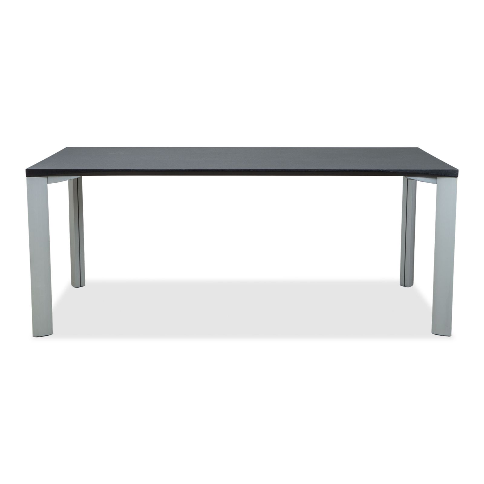 Mobilier Table à manger Rosenthal, gris foncé, pieds argentés, 180 x 90 cm photo