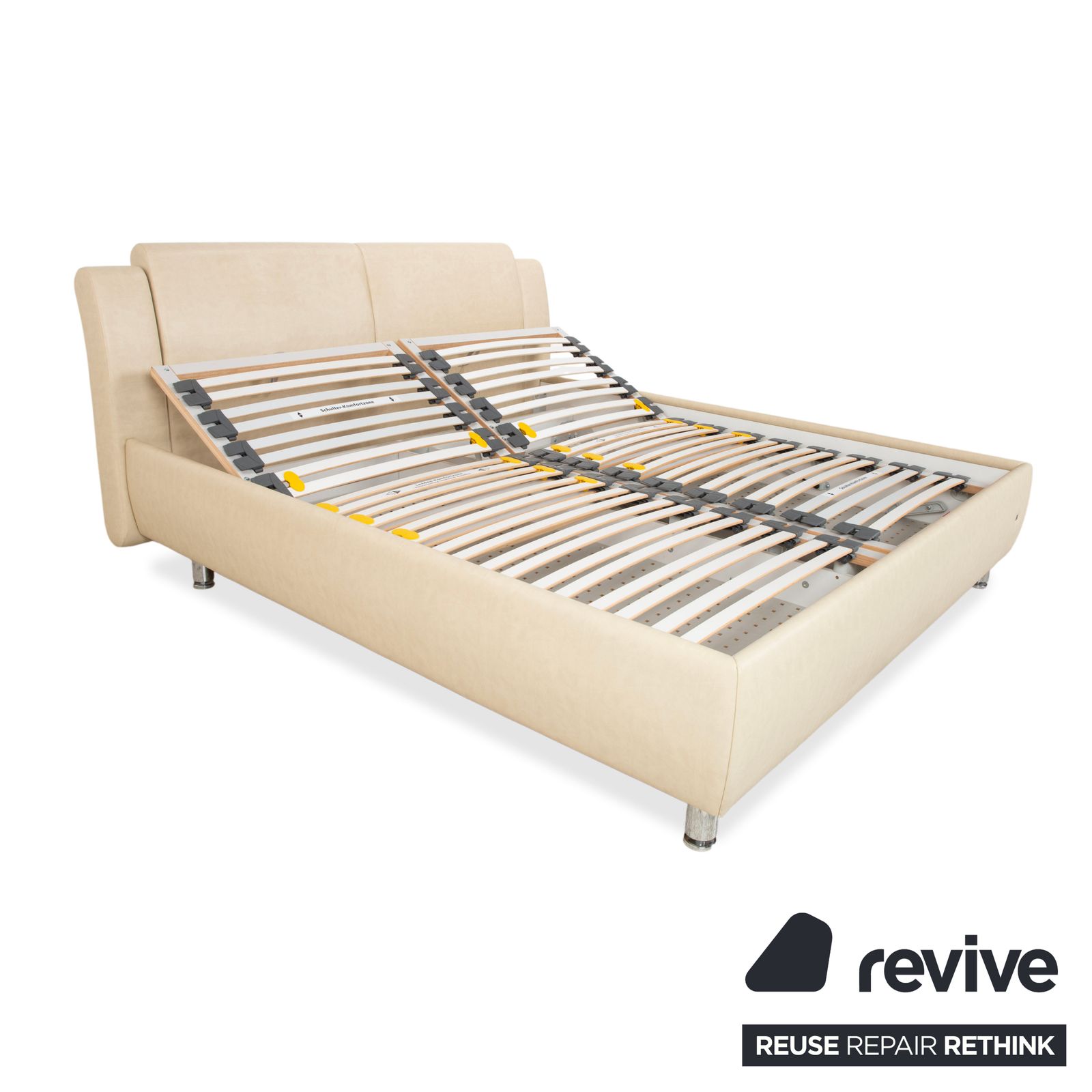 Lit Ruf Loftline en simili-cuir, beige/crème, 180 x 200 cm photo Mobilier