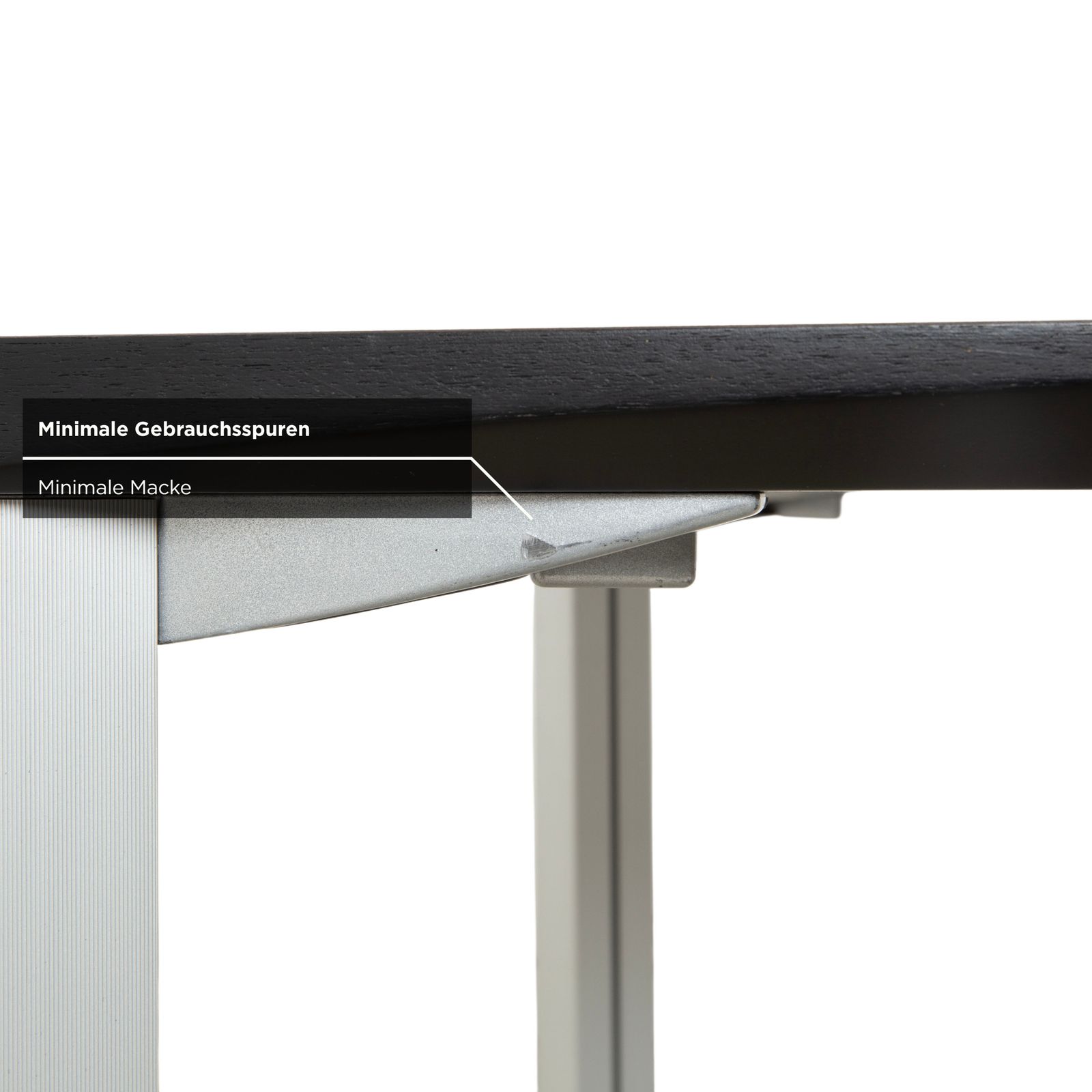 Table à manger Rosenthal, gris foncé, pieds argentés, 180 x 90 cm photo buy