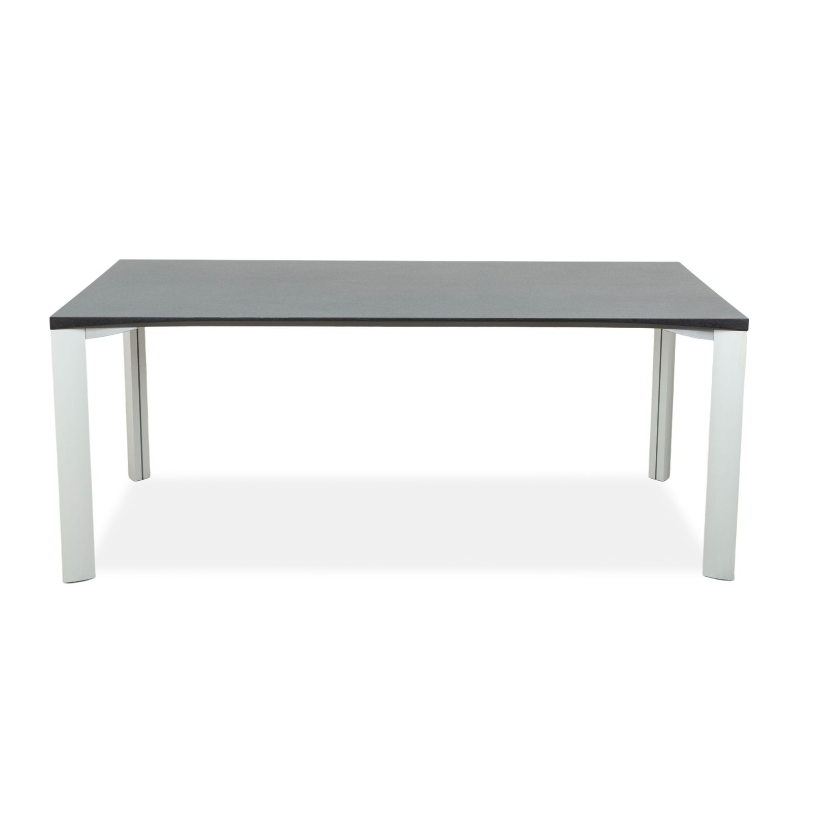 photo for sale Table à manger Rosenthal, gris foncé, pieds argentés, 180 x 90 cm