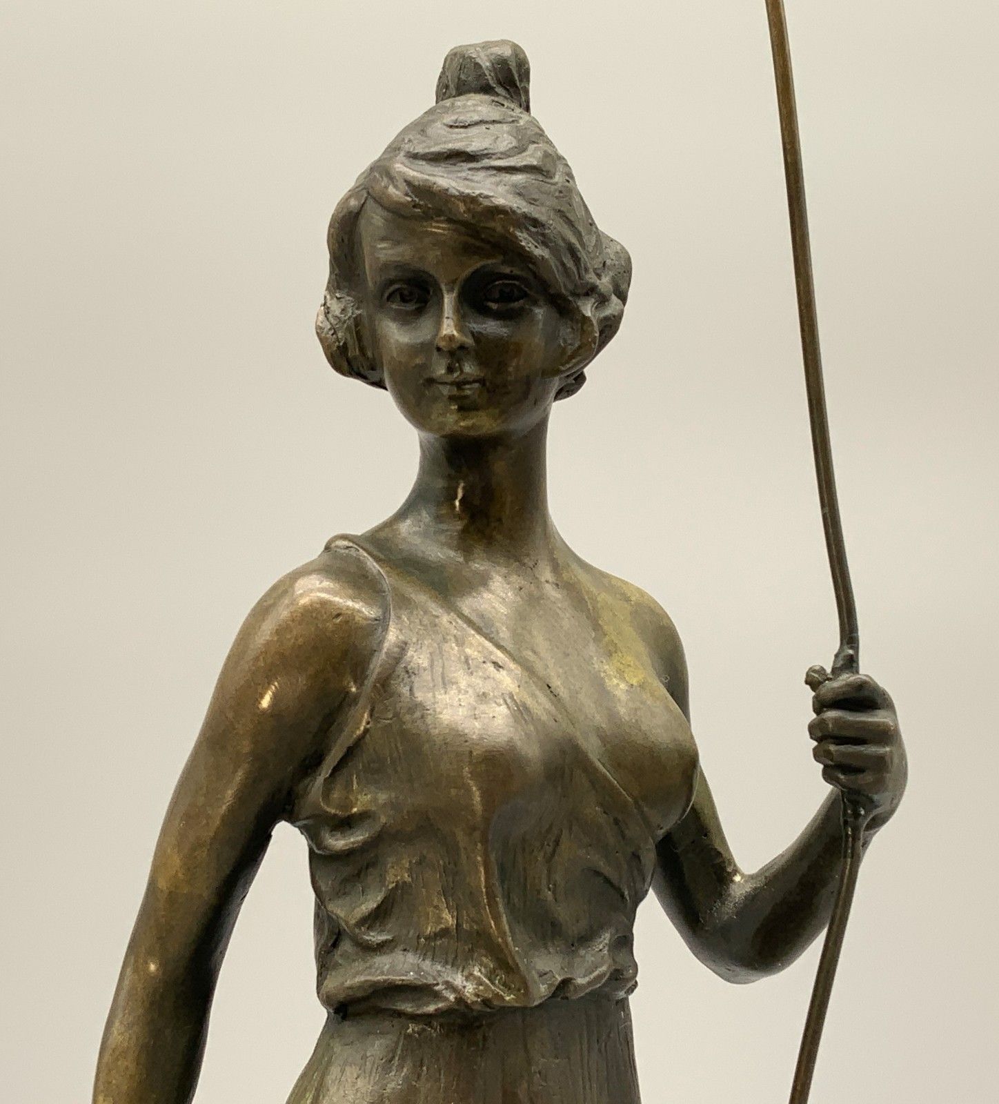 photo furniture Bronze Statue Huntress And Greyhound French Contemporary Figural Antique Style