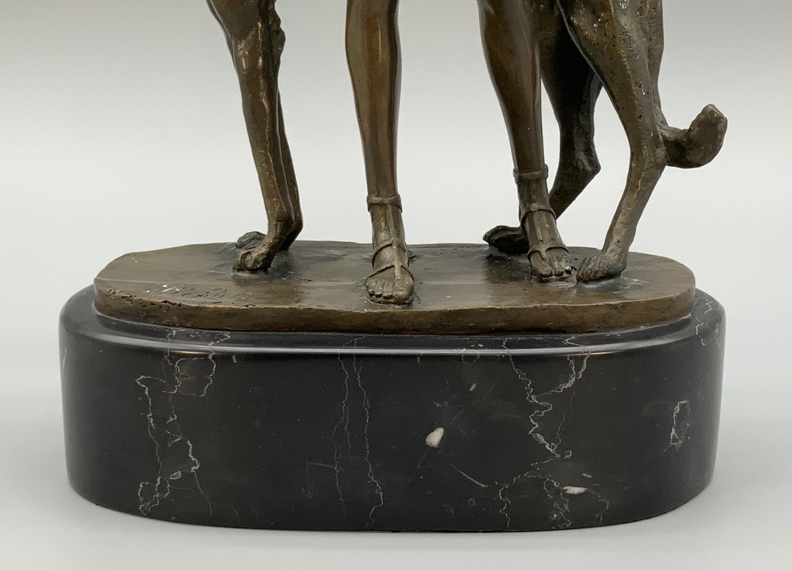 Art Bronze Statue Huntress And Greyhound French Contemporary Figural Antique Style photo