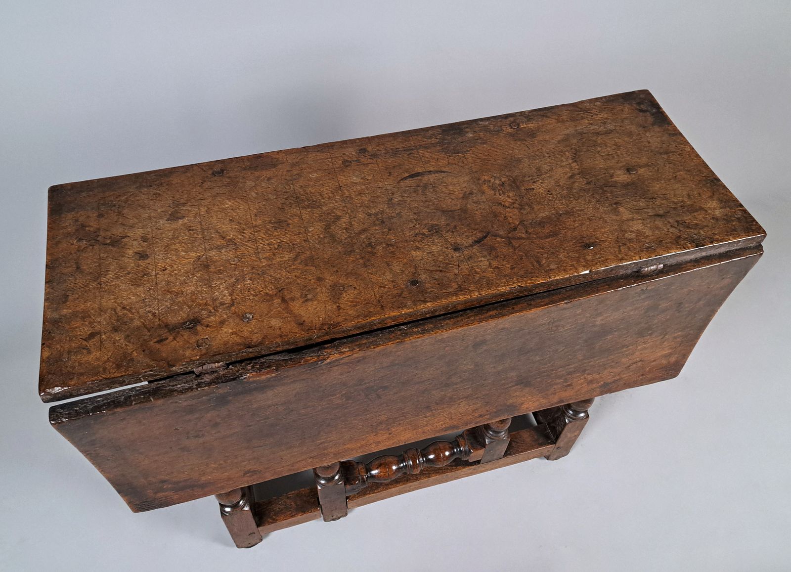 Exemplary Charles II Oak Side Table With Fantastic Patination C. 1670 photo for sale