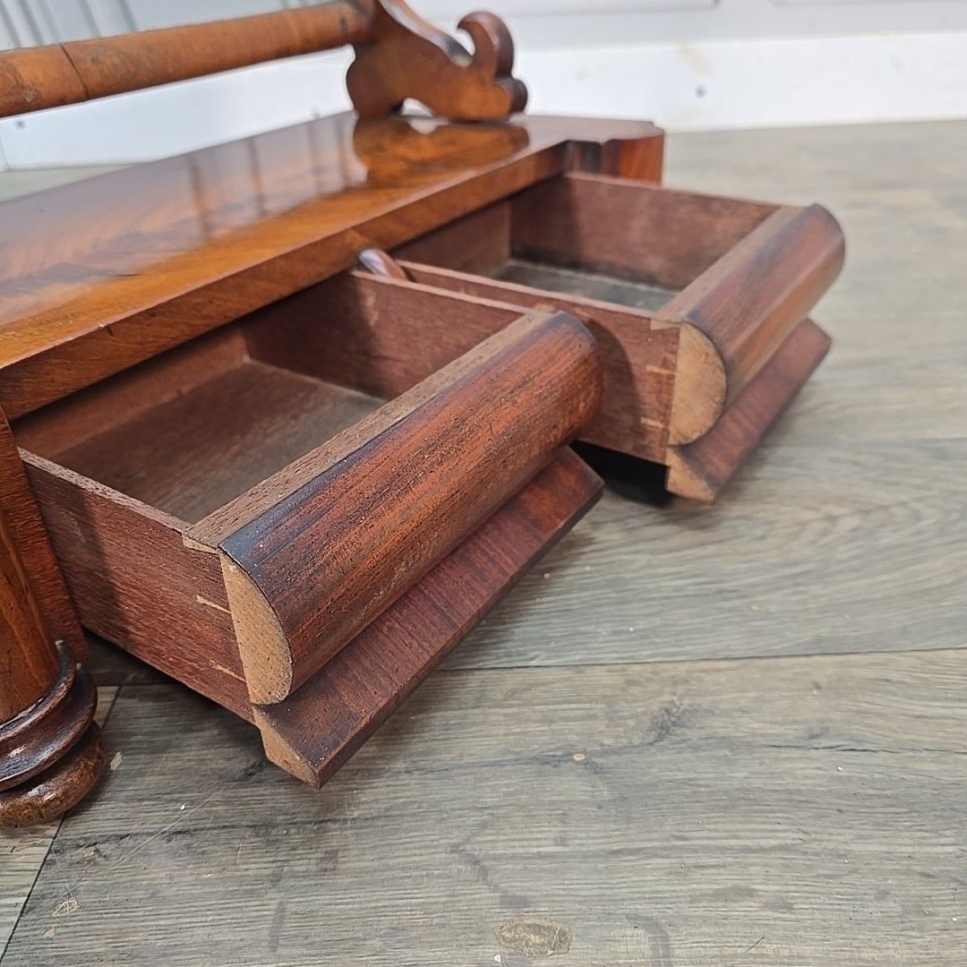 photo for sale Antique Dressing Table Mirror & Drawers Victorian Flame Mahogany Bedroom Loo