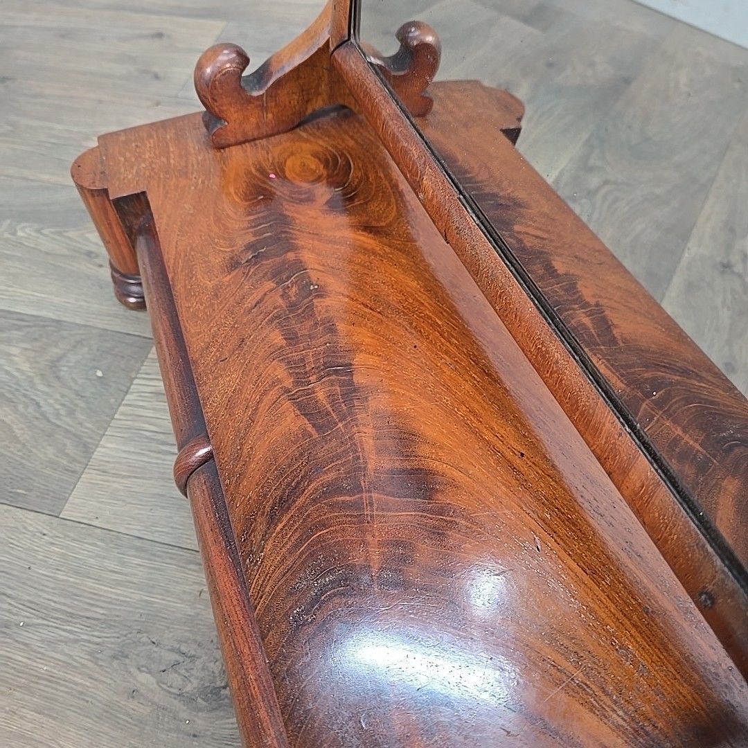 photo vintage Antique Dressing Table Mirror & Drawers Victorian Flame Mahogany Bedroom Loo