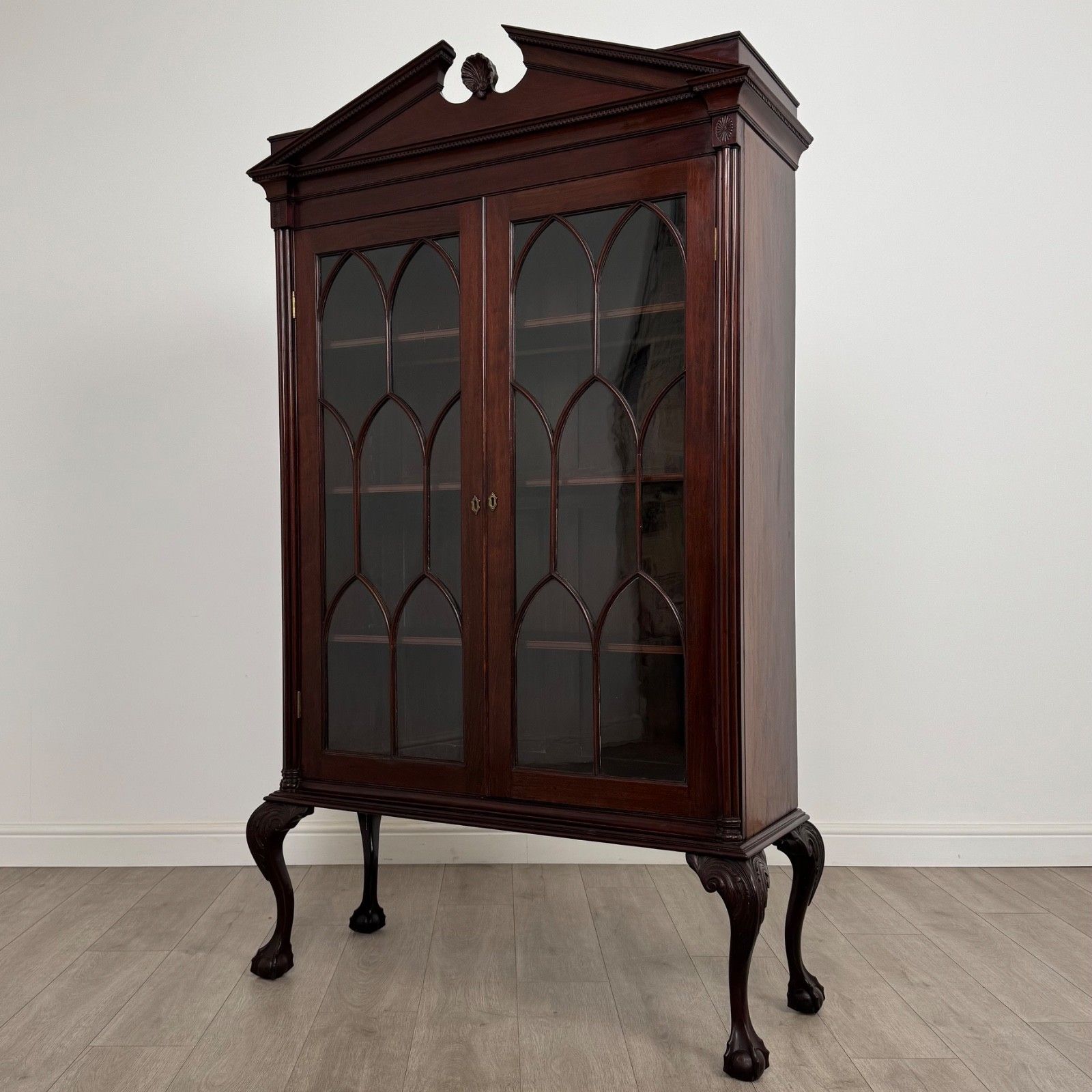Antique 19th Century Fine Quality Display Cabinet In Mahogany photo for sale