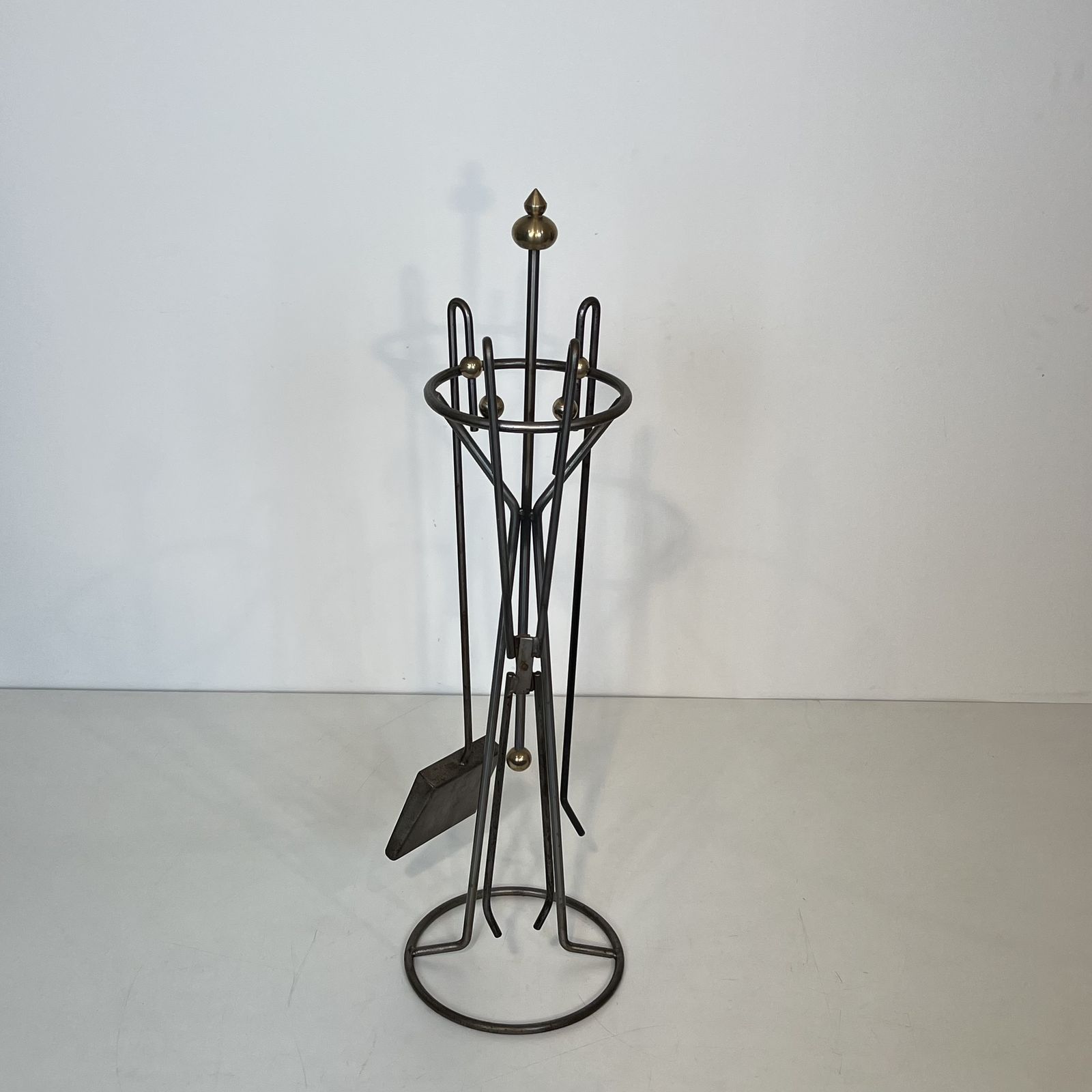 1650.0 Fire Set In Brushed Steel And Brass photo