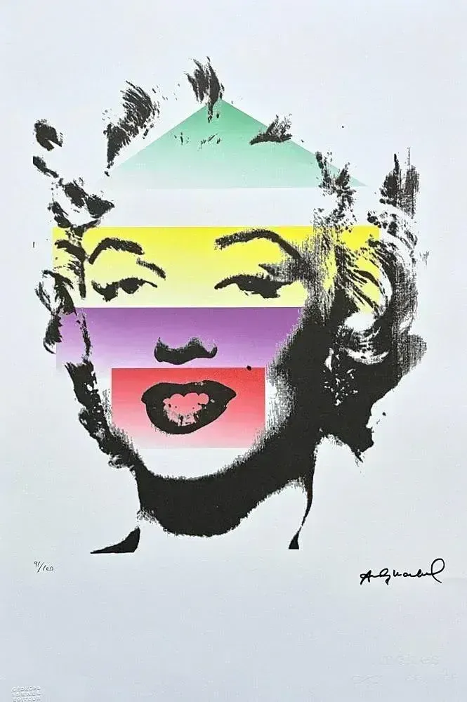 After Andy Warhol, Marilyn Monroe In Pastel Stripes, 1980s, Lithograph