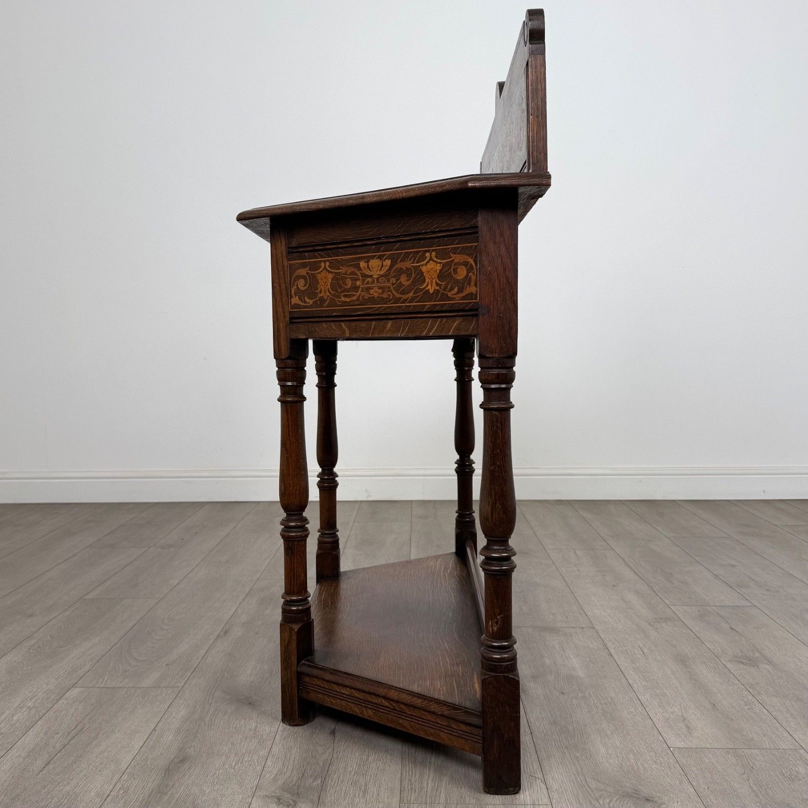 Antique 19th Century Fine Quality Inlaid Side Table In Oak photo for sale