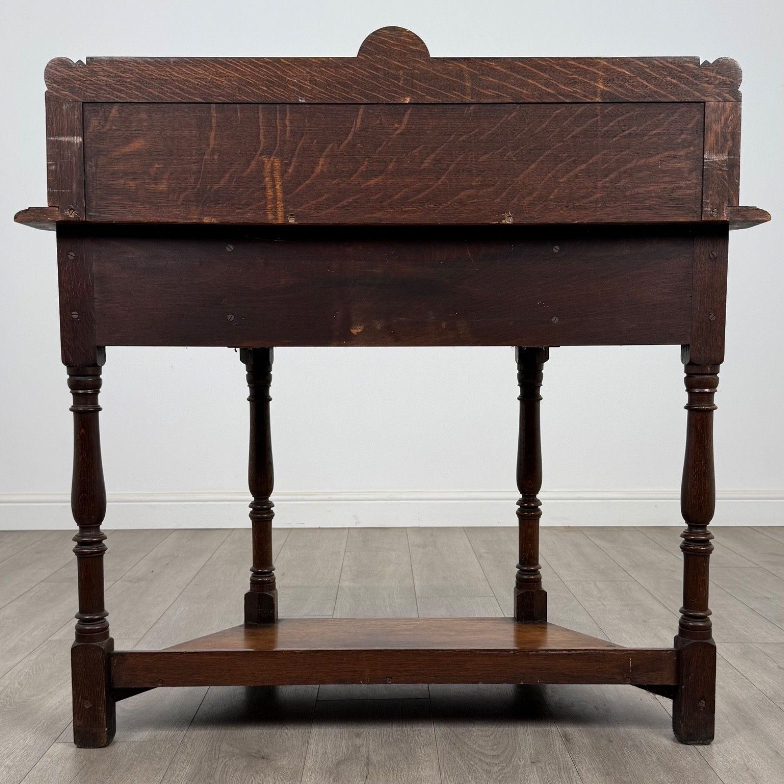 Antique 19th Century Fine Quality Inlaid Side Table In Oak photo Furniture