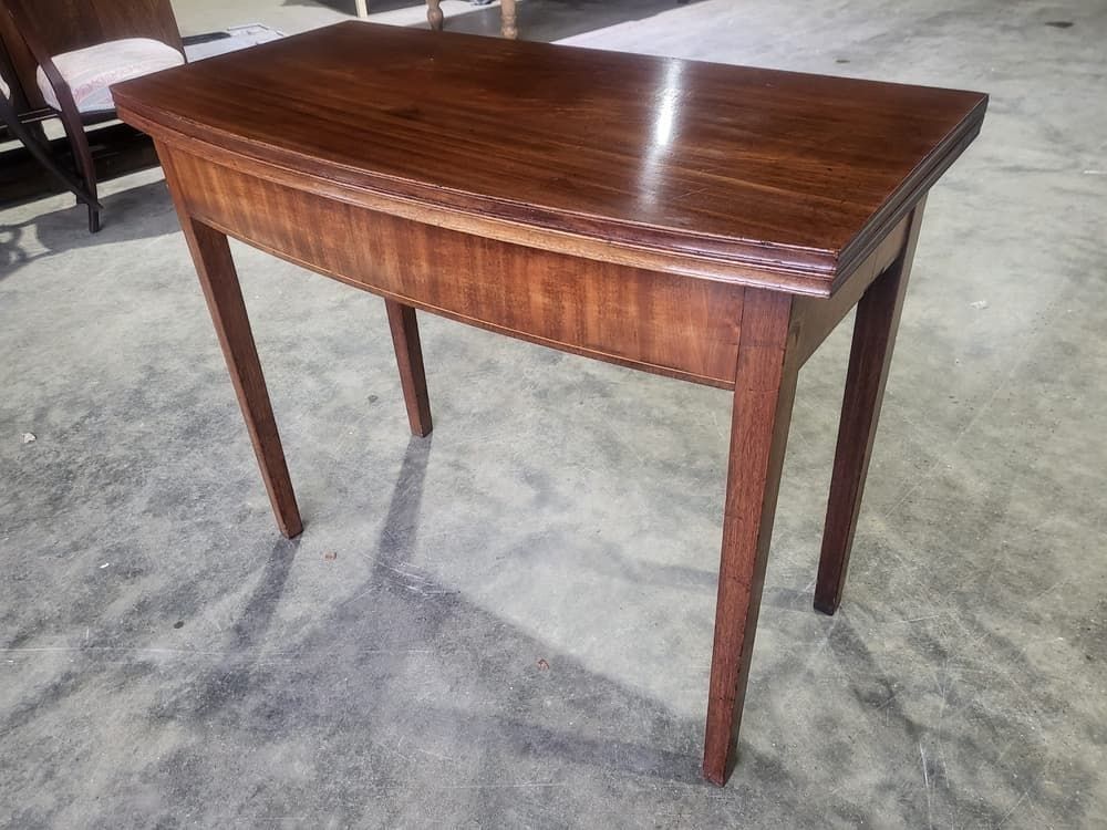 Antique Edwardian Small Fold Over Occasional Dining Work Table Desk Seat 4