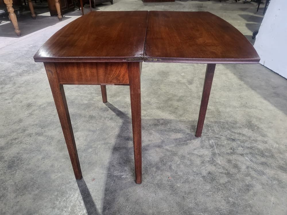 Antique Edwardian Small Fold Over Occasional Dining Work Table Desk Seat 4 photo for sale