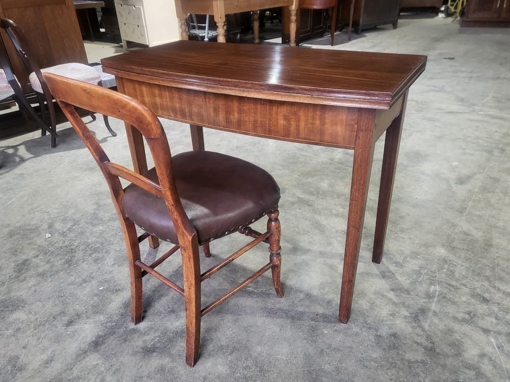 Antique Edwardian Small Fold Over Occasional Dining Work Table Desk Seat 4 photo Furniture