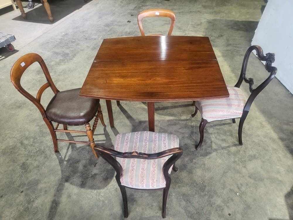 Antique Edwardian Small Fold Over Occasional Dining Work Table Desk Seat 4 photo vinterior