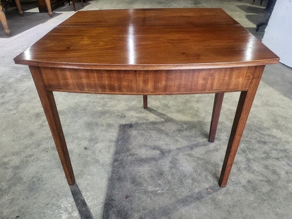 275.0 Antique Edwardian Small Fold Over Occasional Dining Work Table Desk Seat 4 photo