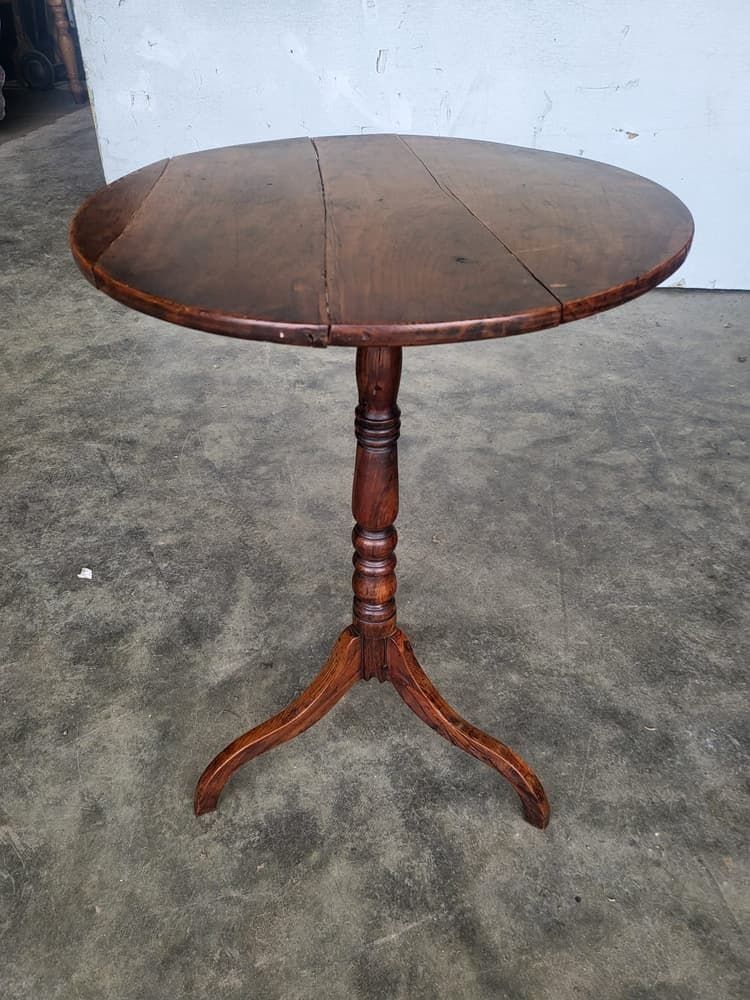 Antique Georgian Round Tripod Pod Side End Lamp Table photo 195.0