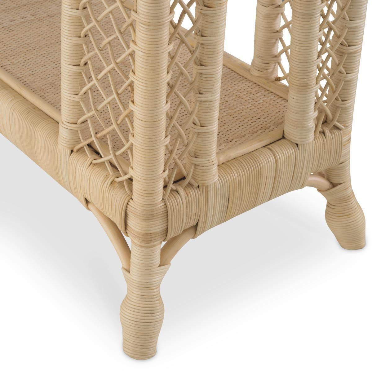 Natural Rattan Console Table With Organic Design photo furniture