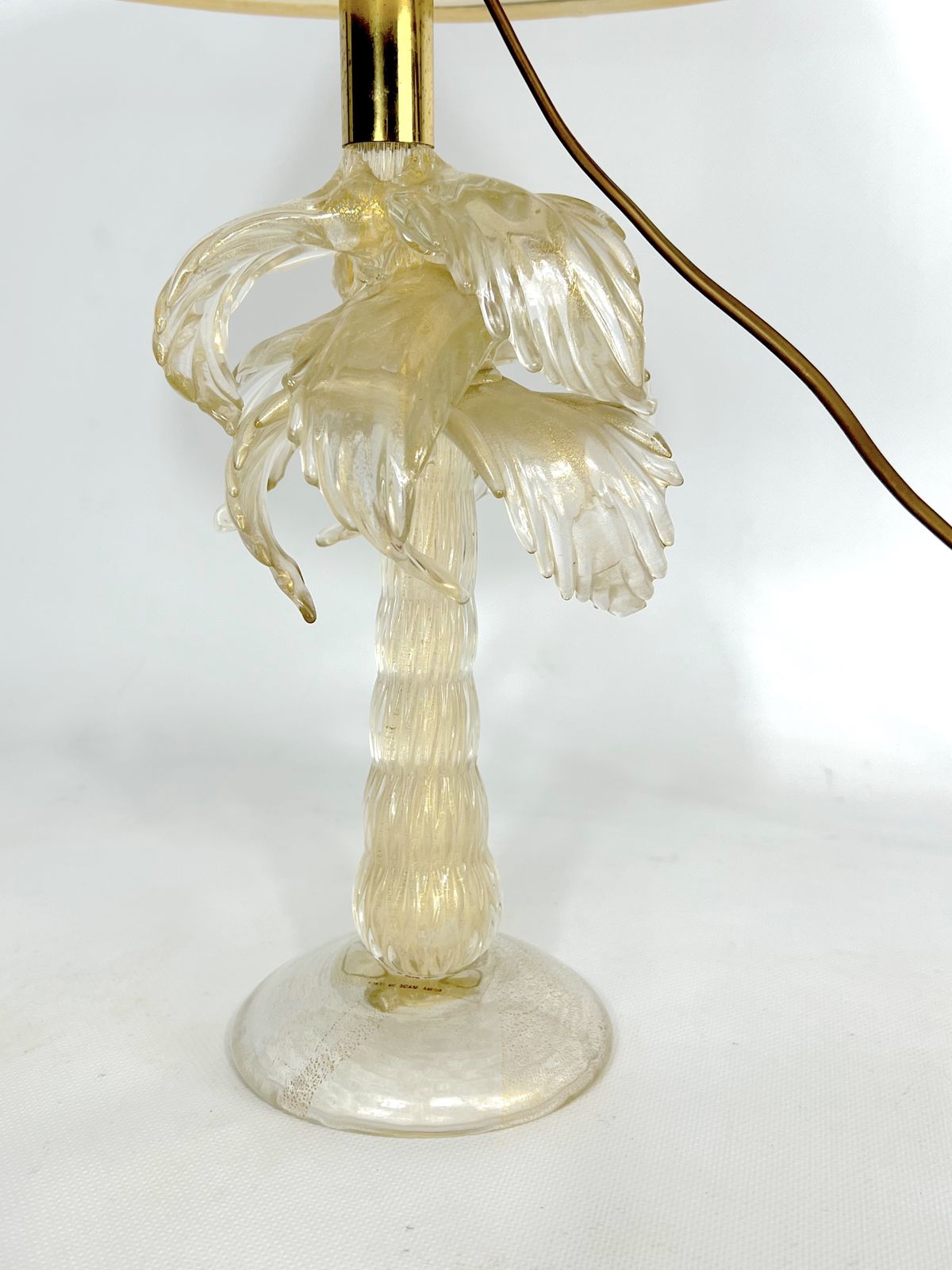 photo buy Mid Century Rare Brass And Murano Glass Table Lamp By Tommaso Barbi