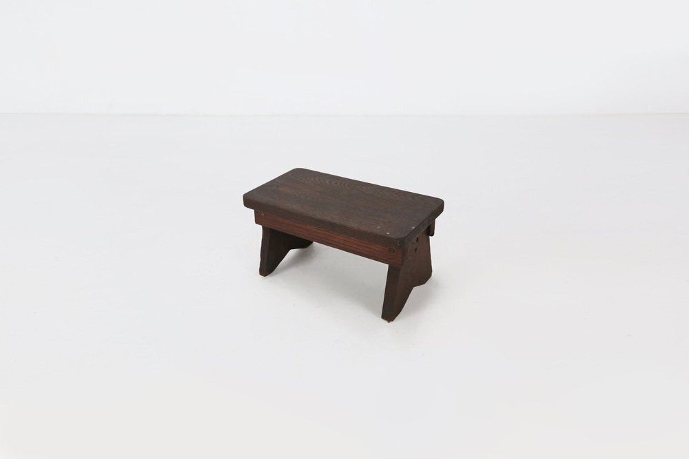 Rustic Wooden Stool, Belgium 1880s photo for sale