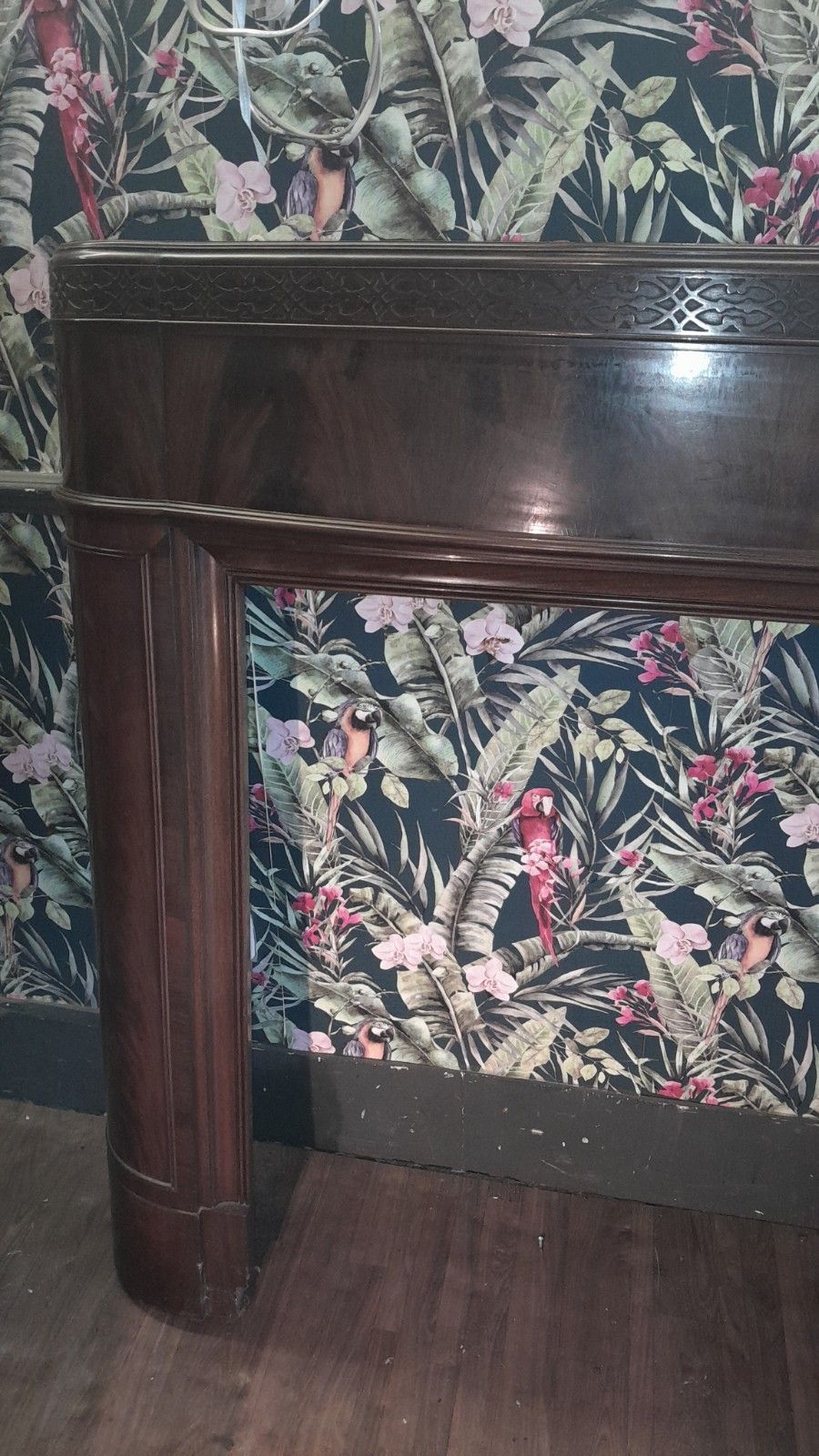 Large Art Deco Mantlepiece Solid Carved Mahogany And Walnut,  Excellent Conditi photo furniture