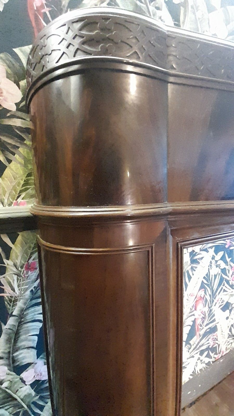 Large Art Deco Mantlepiece Solid Carved Mahogany And Walnut,  Excellent Conditi photo vintage