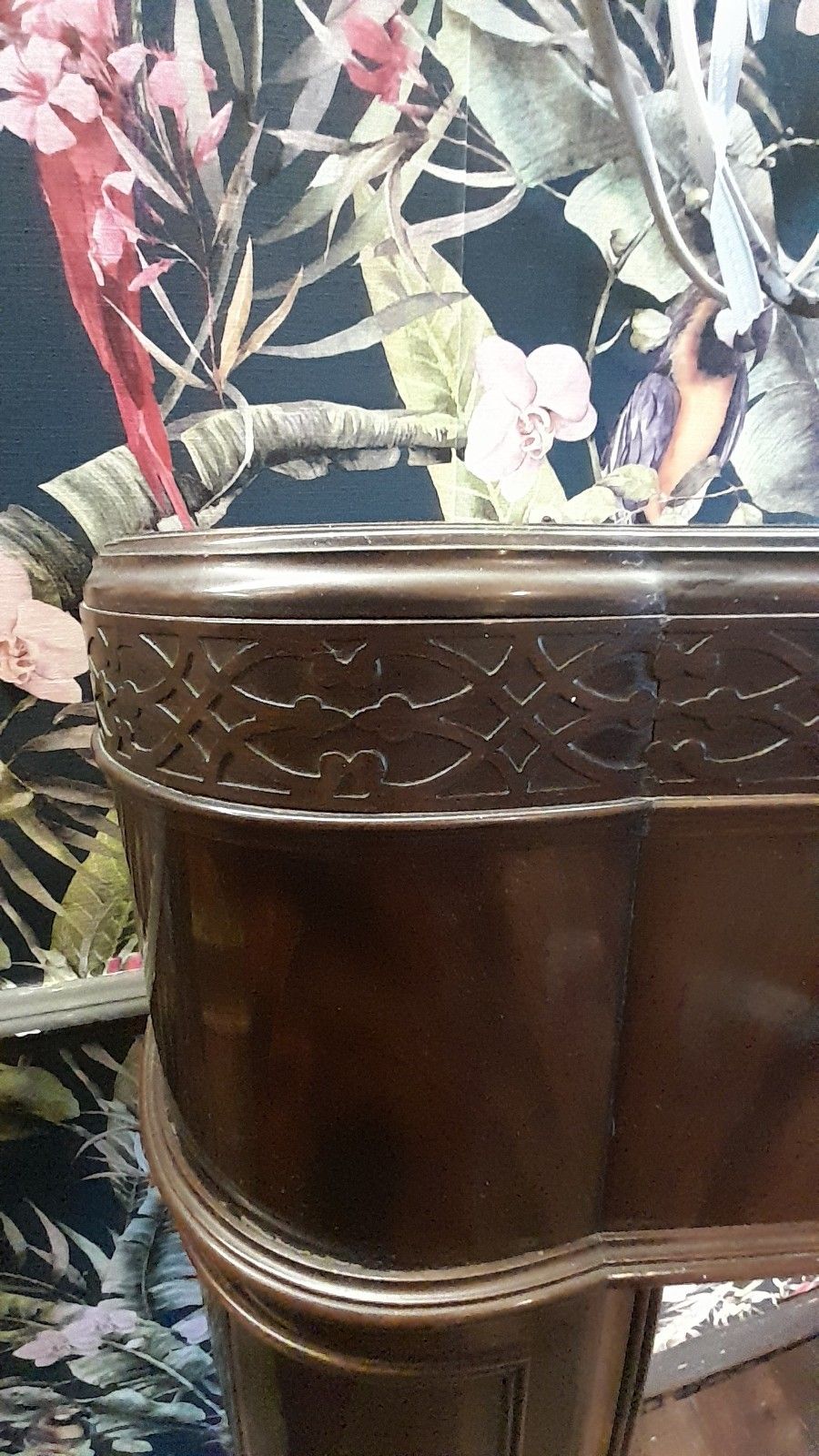 photo for sale Large Art Deco Mantlepiece Solid Carved Mahogany And Walnut,  Excellent Conditi