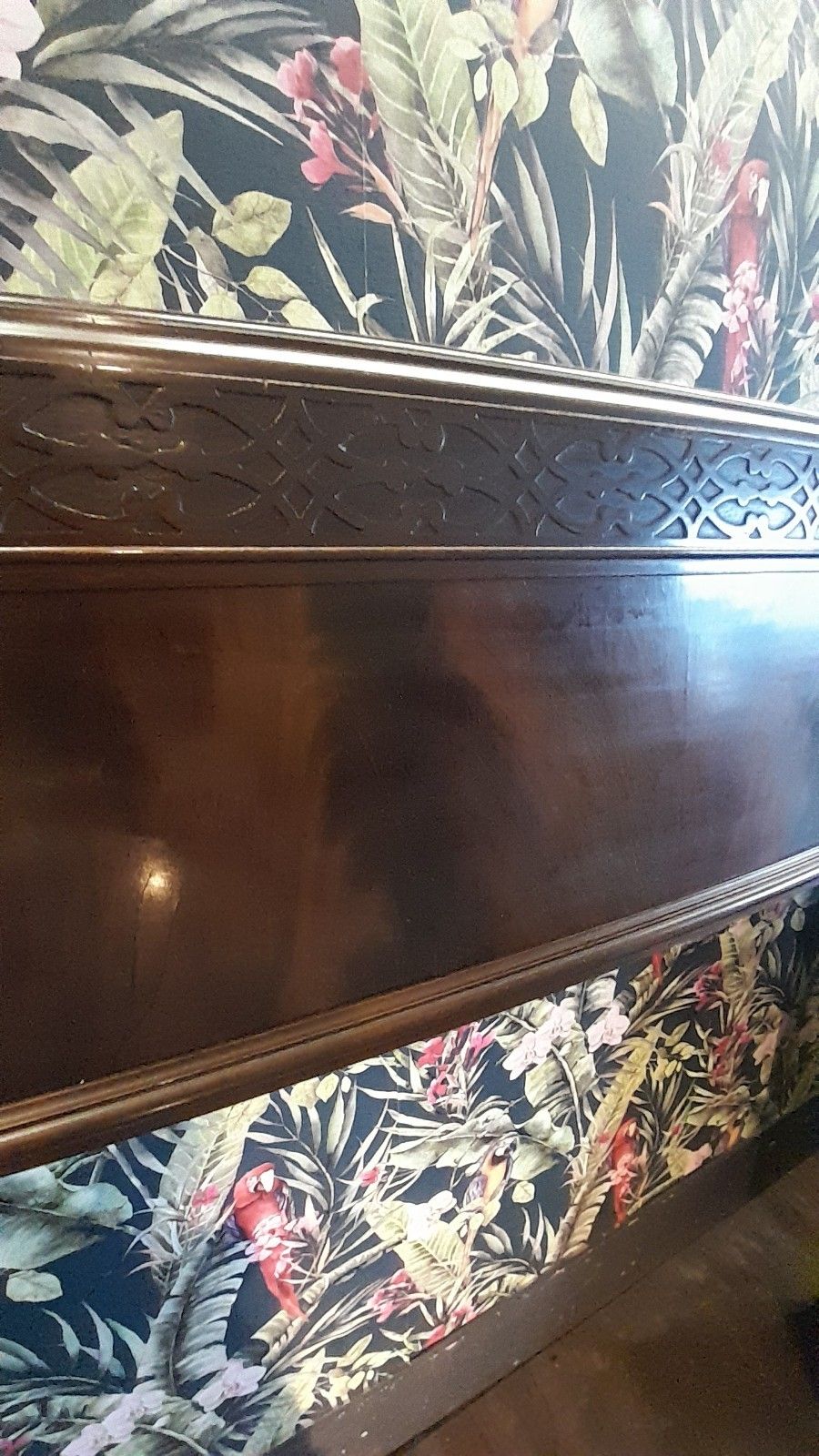 1026.0 Large Art Deco Mantlepiece Solid Carved Mahogany And Walnut,  Excellent Conditi photo
