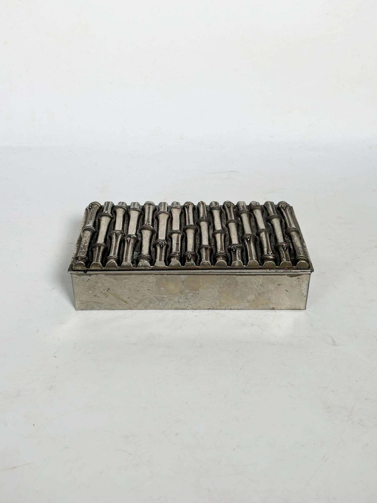 Metal Box In The Style Of Maria Pergay, Bamboo Motif, France. photo furniture