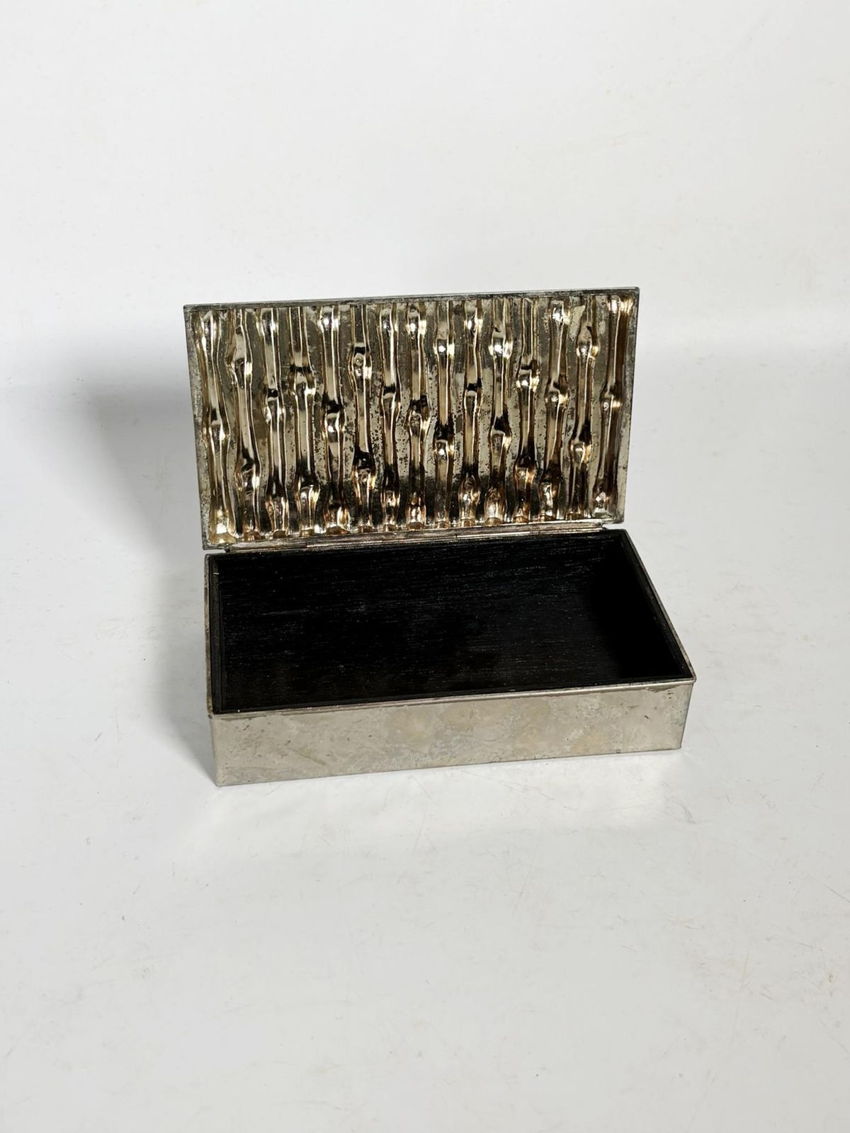 Metal Box In The Style Of Maria Pergay, Bamboo Motif, France. photo 480.0