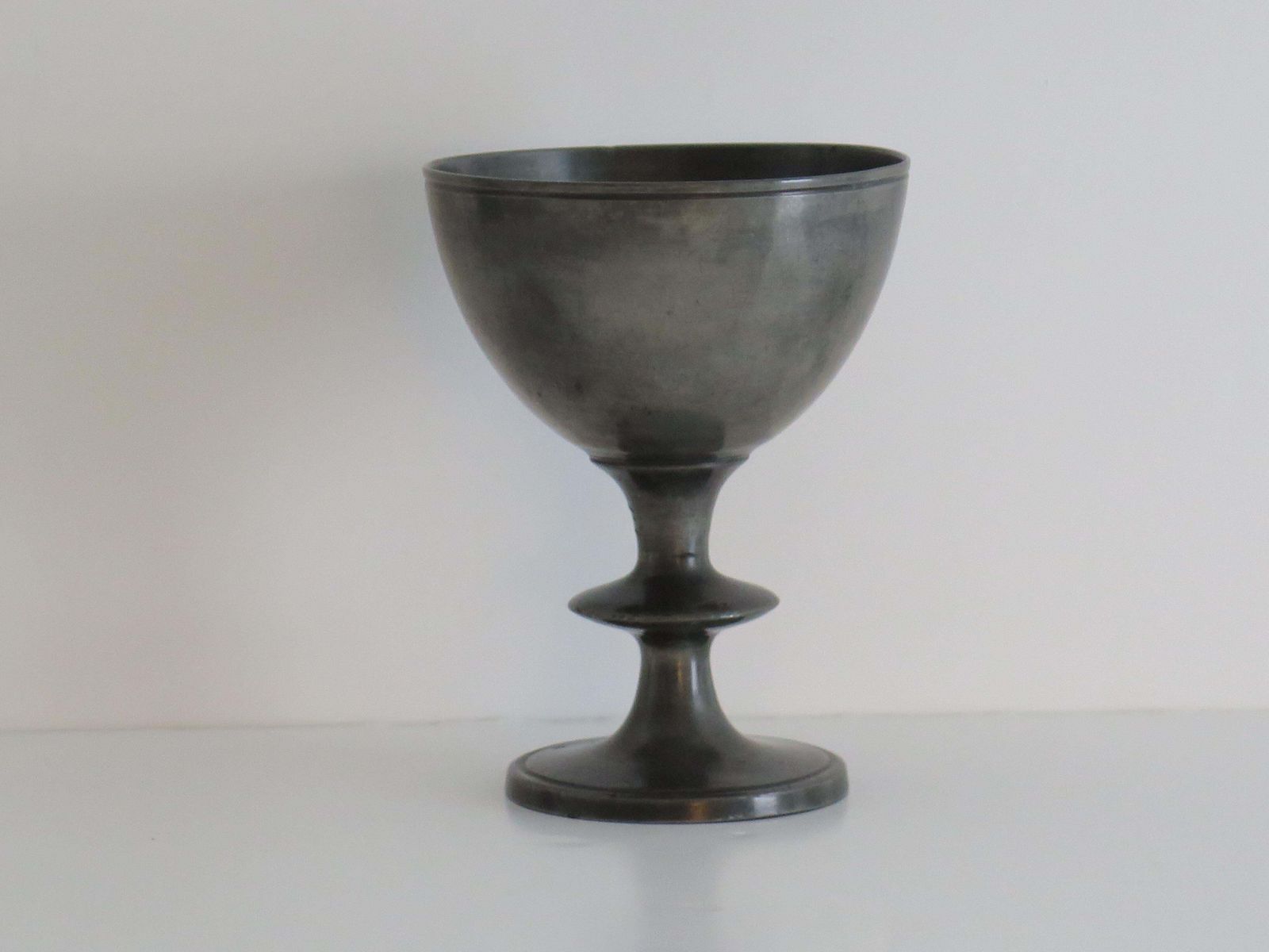 Rare 18th Century Pewter Chalice Or Goblet With Knife Knop, English Ca 1770 photo 345.0