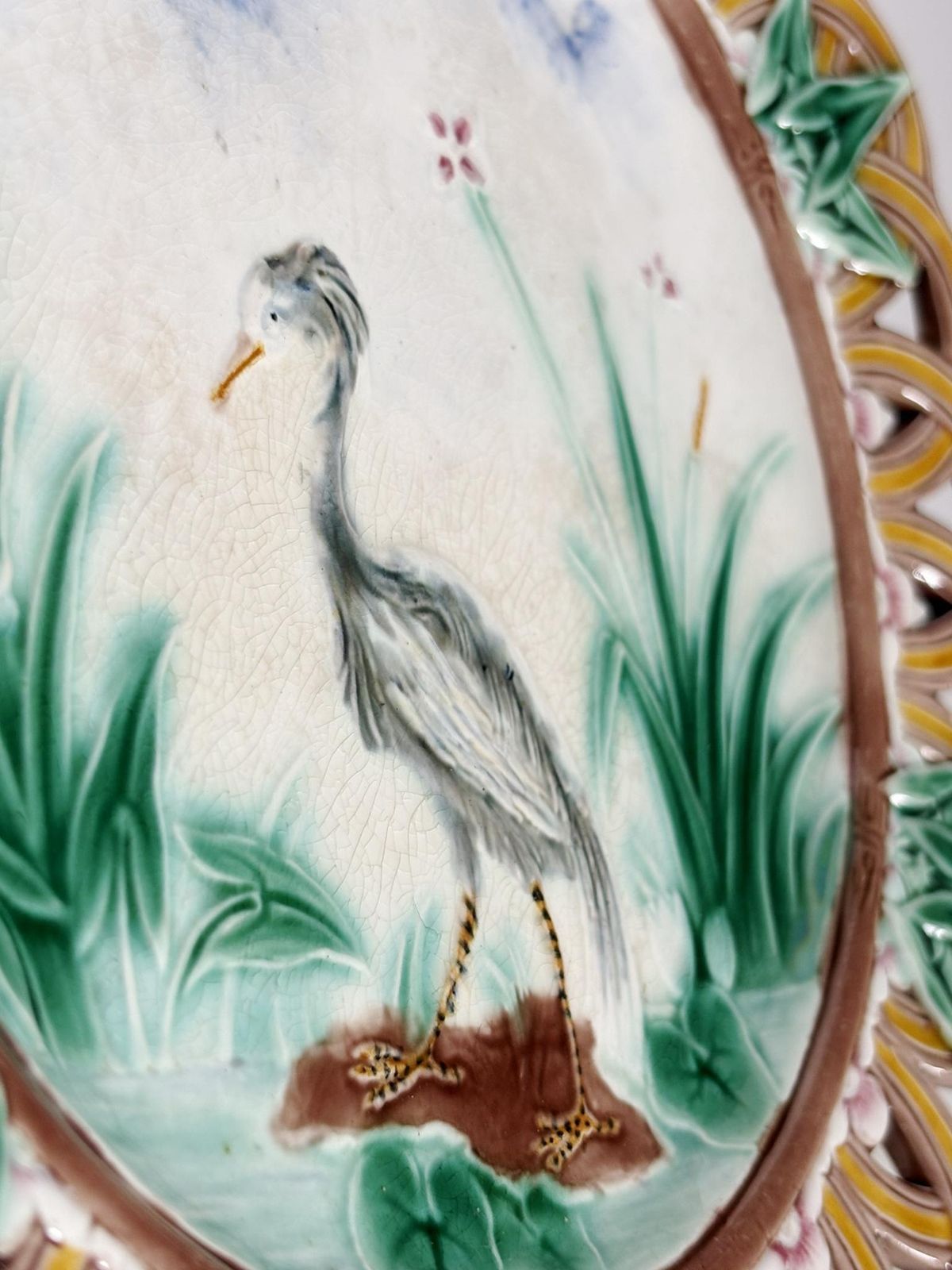 Set Of 2 Majolica Plates, Early 20th Century And An Earthenware Dish, France photo vintage