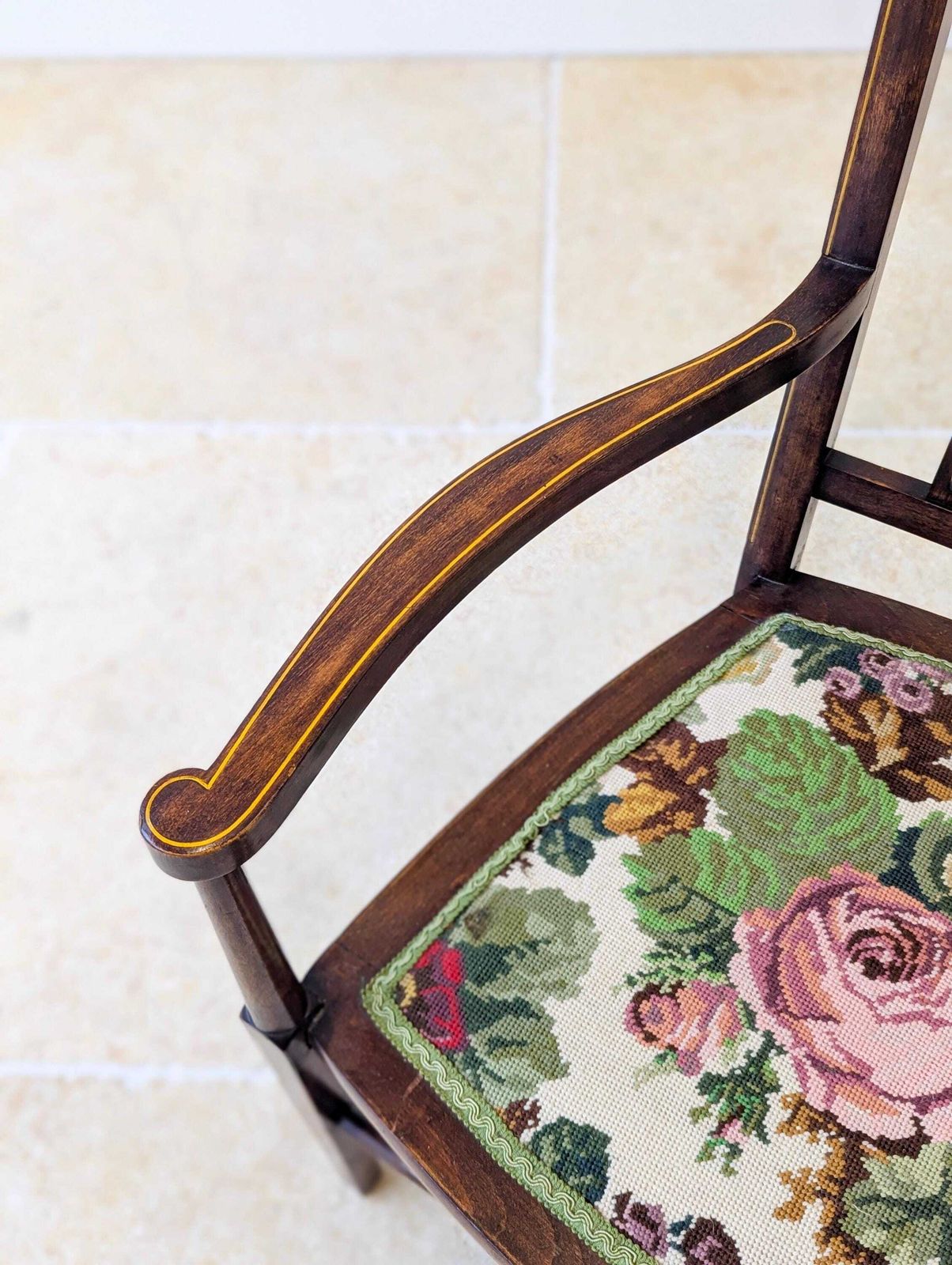 photo buy Antique Edwardian Mahogany Elbow Chair C.1910