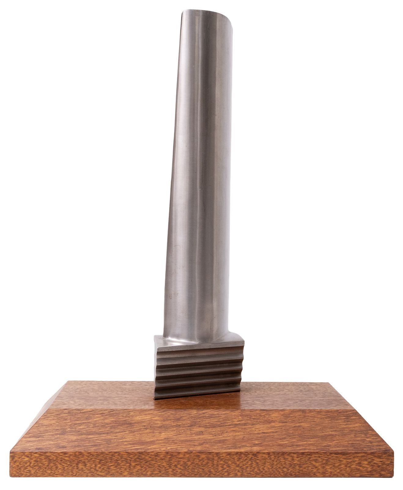 Original Jet Engine Or Turbine Window (Blade) On A Thick Solid Oak Stand . photo furniture