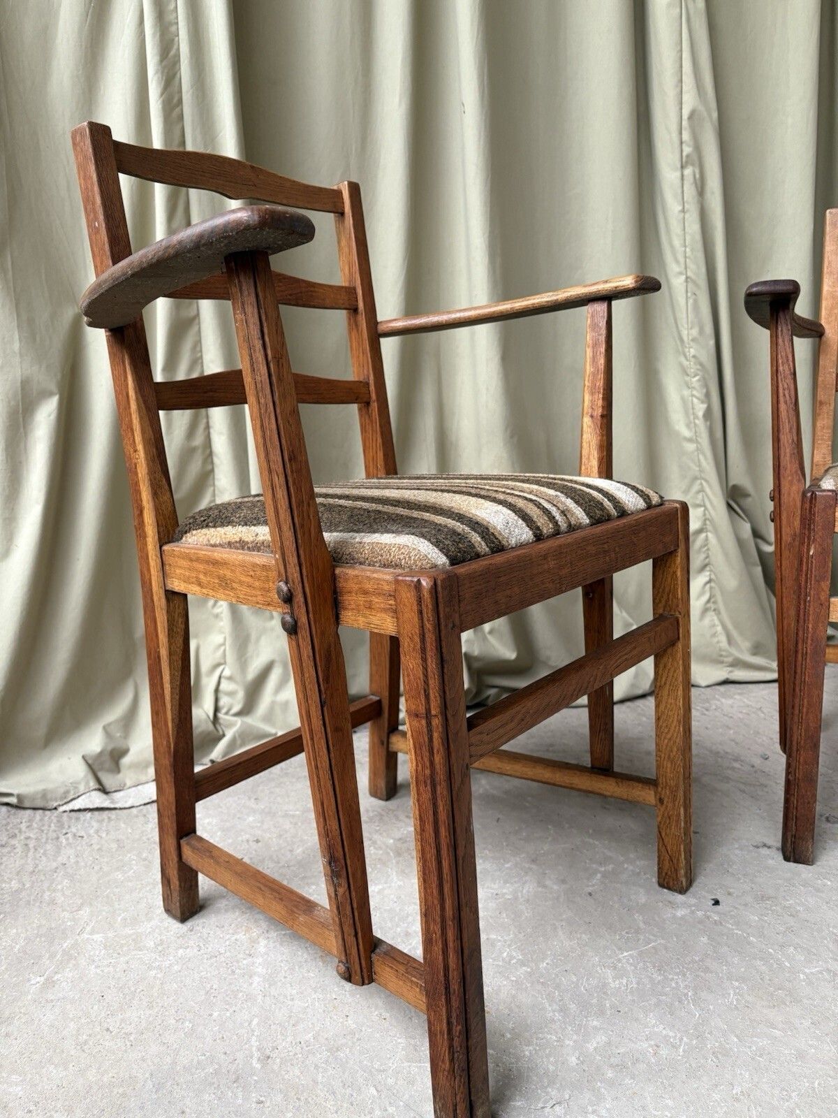 Vtg Early Mid Century Set Of 2 Ercol Penn Carver Armchairs Dining Chairs R1061 photo Furniture