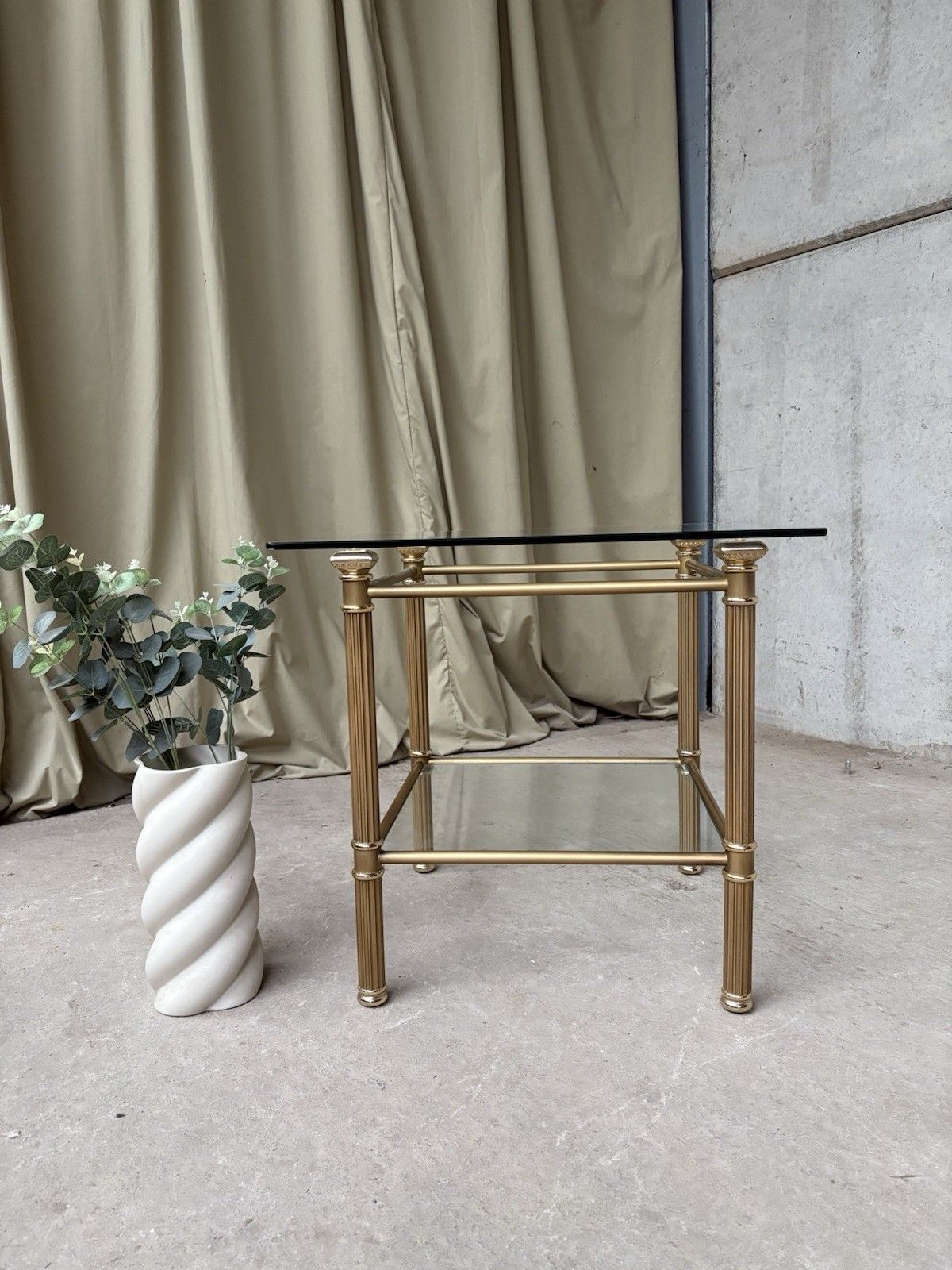 Vtg Late Mid Century Hollywood Regency Style Side Table Italian Retro R1062 photo for sale
