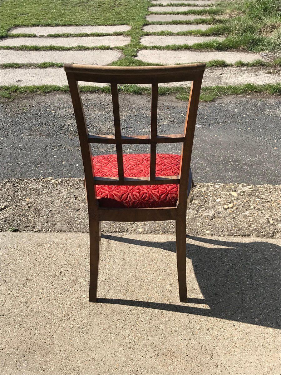 Set Of Art Deco Velvet Dining Chairs, 1930s photo furniture